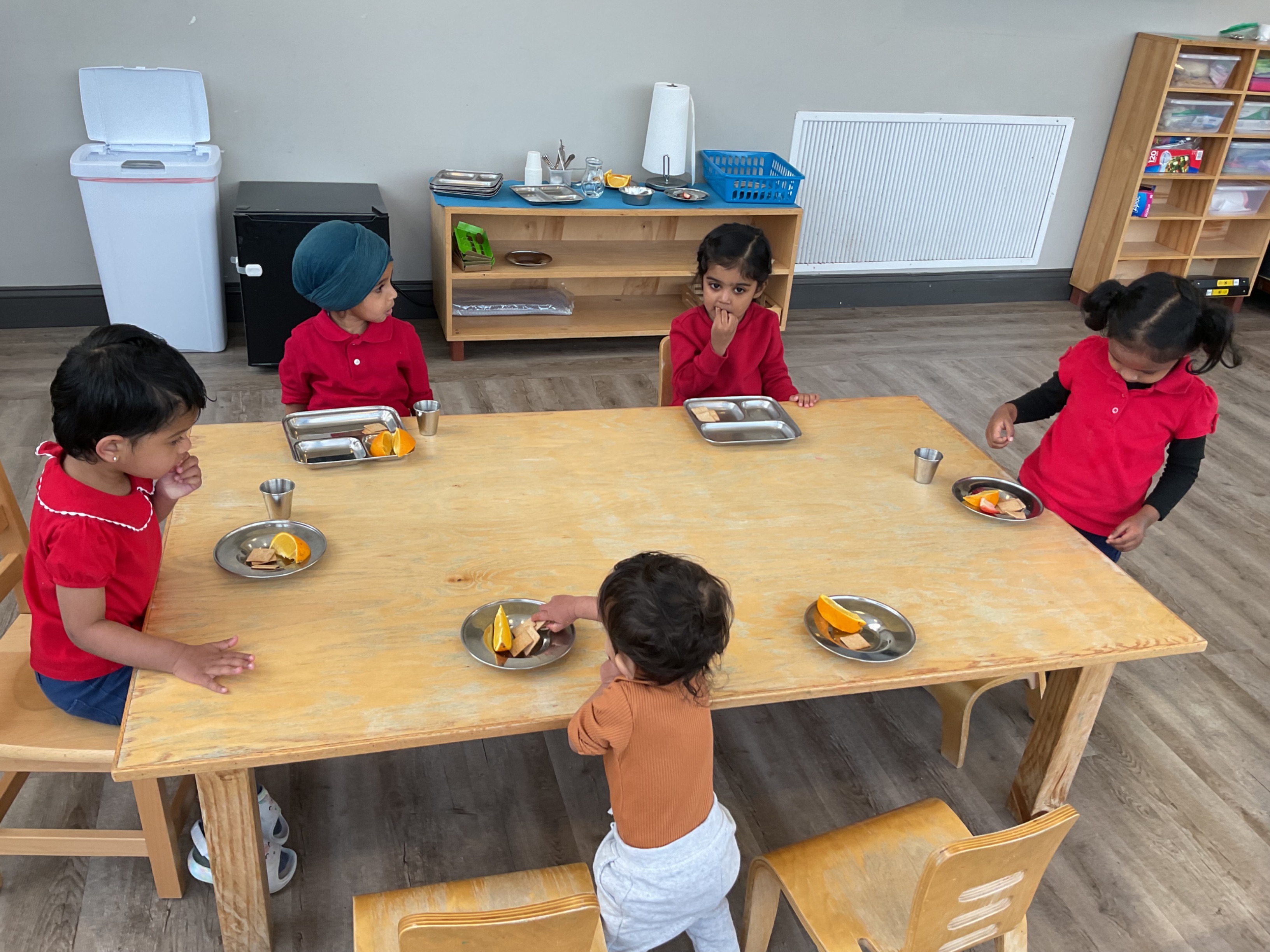 Teacher and students